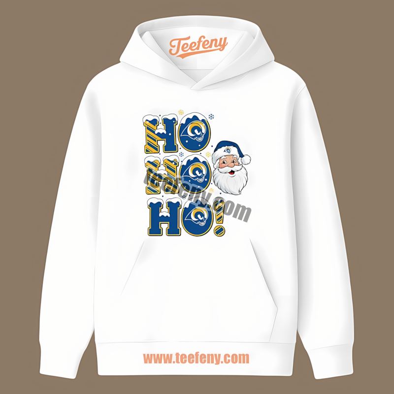Los Angeles Rams Ho Ho Ho Santa Christmas Fan Hoodie Los Angeles Rams Ho Ho Ho Santa Christmas Fan Hoodie