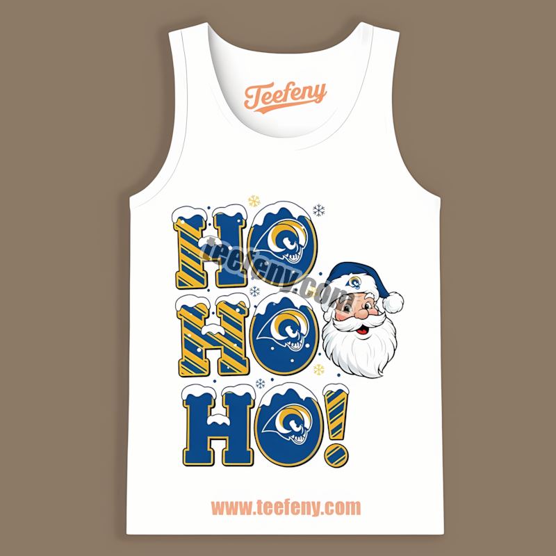 Los Angeles Rams Ho Ho Ho Santa Christmas Fan Tanktop Los Angeles Rams Ho Ho Ho Santa Christmas Fan Tanktop
