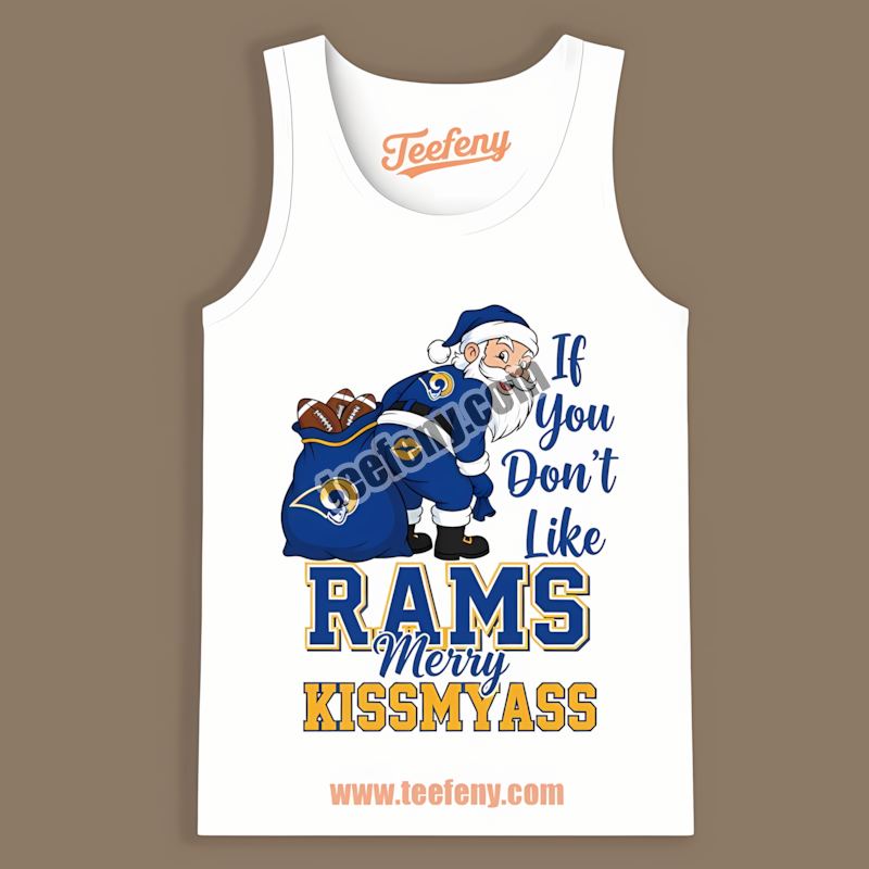 Los Angeles Rams Merry Kissmyass Santa Funny Fan Tanktop Los Angeles Rams Merry Kissmyass Santa Funny Fan Tanktop