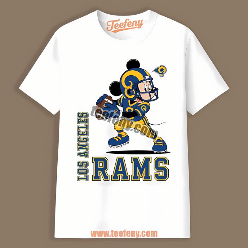 Los Angeles Rams Mickey Quarterback Football Graphic Shirt