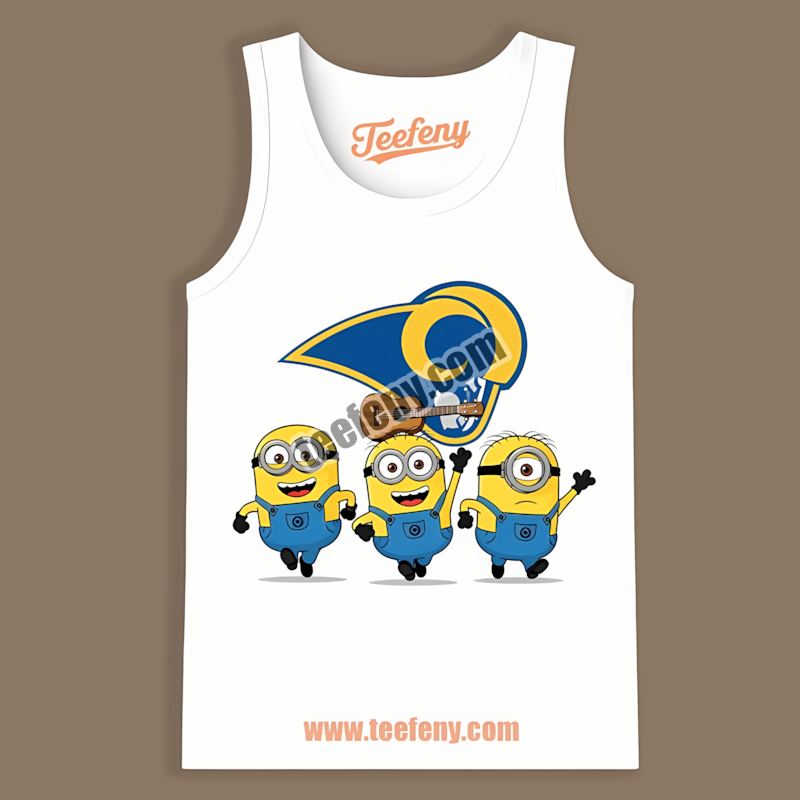 Los Angeles Rams Minions Adults Tanktop Los Angeles Rams Minions Adults Tanktop