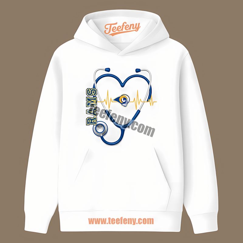 Los Angeles Rams Nurse Heartbeat Classic Fan Hoodie Los Angeles Rams Nurse Heartbeat Classic Fan Hoodie