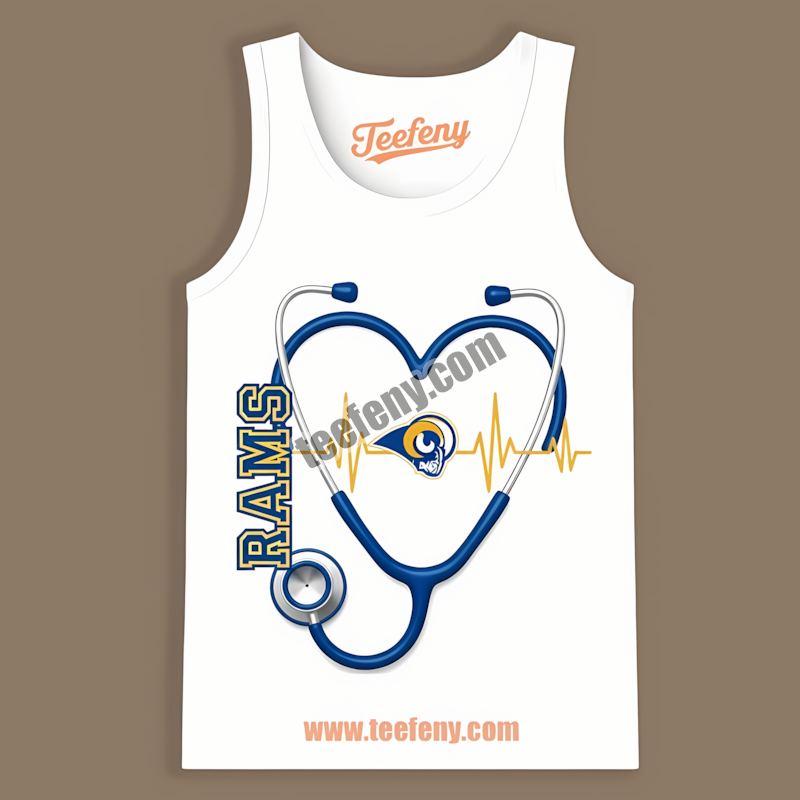 Los Angeles Rams Nurse Heartbeat Classic Fan Tanktop Los Angeles Rams Nurse Heartbeat Classic Fan Tanktop