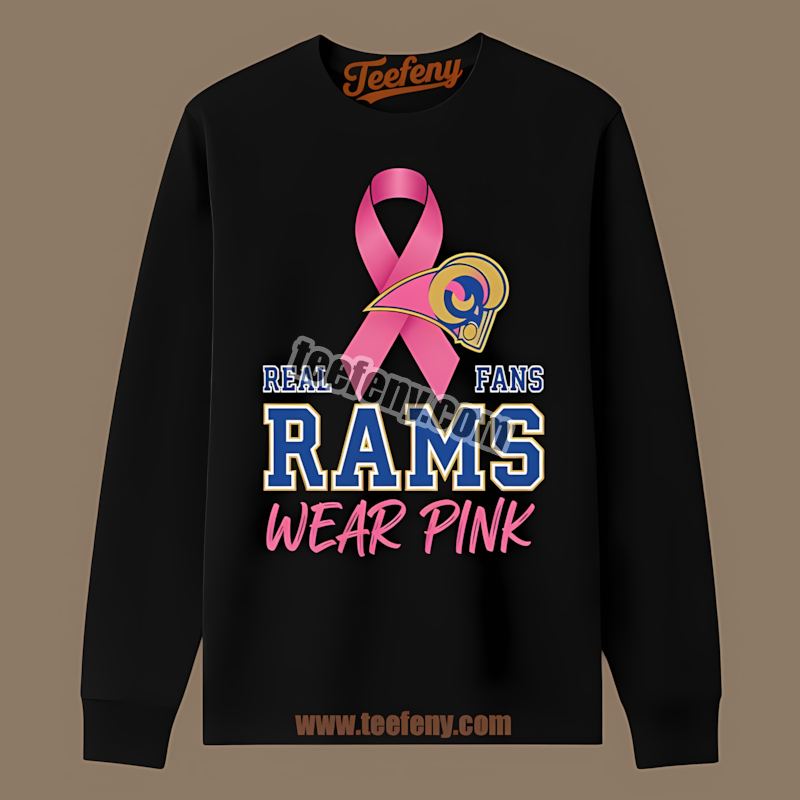Los Angeles Rams Pink Breast Cancer Awareness Fans Long Sleeve Los Angeles Rams Pink Breast Cancer Awareness Fans Long Sleeve