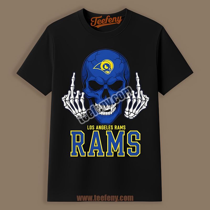Los Angeles Rams Skull Middle Finger Cotton Shirt
