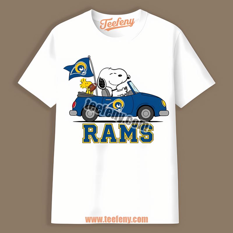 Los Angeles Rams Snoopy Driving Car Vintage Shirt