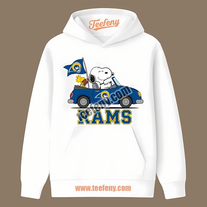 Los Angeles Rams Snoopy Driving Car Vintage Hoodie Los Angeles Rams Snoopy Driving Car Vintage Hoodie