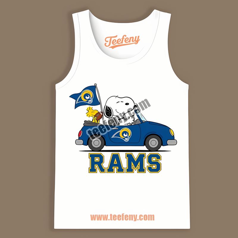 Los Angeles Rams Snoopy Driving Car Vintage Tanktop Los Angeles Rams Snoopy Driving Car Vintage Tanktop