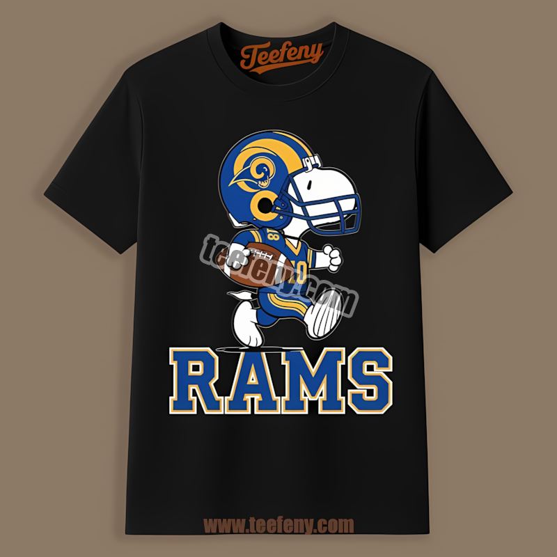 Los Angeles Rams Snoopy Football Running Color Shirt