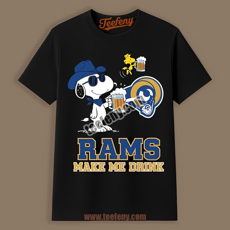 Los Angeles Rams Snoopy Make Me Drink Vintage Shirt