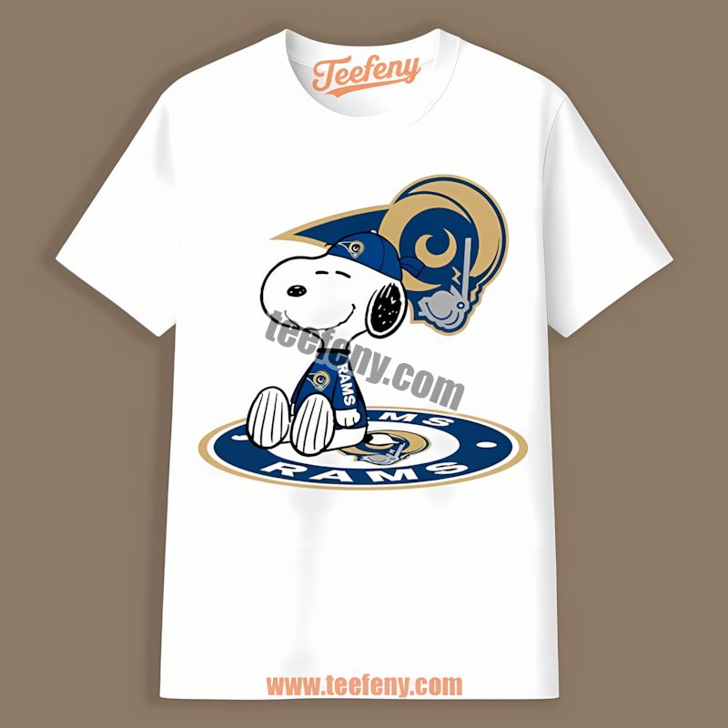 Los Angeles Rams Snoopy Tattoo Logo On Arm Graphic Shirt