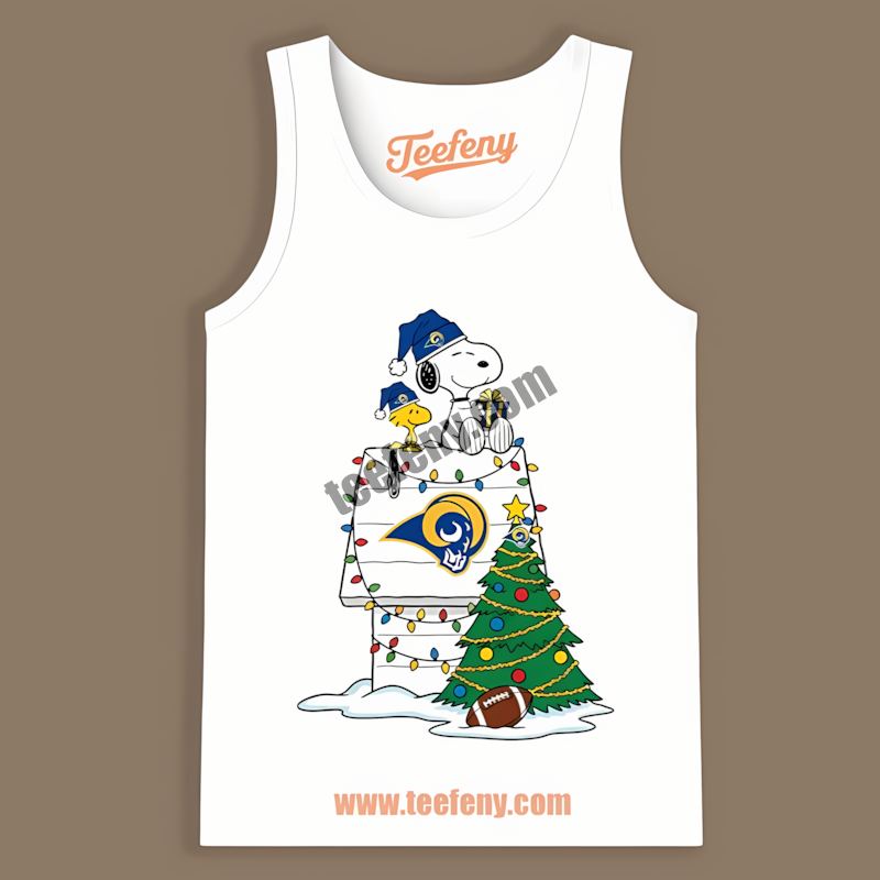 Los Angeles Rams Snoopy Woodstock Christmas Retro Tanktop Los Angeles Rams Snoopy Woodstock Christmas Retro Tanktop