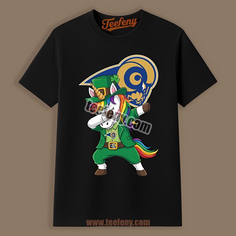 Los Angeles Rams St Patricks Day Vs Dabbing Unicorn Regular Shirt