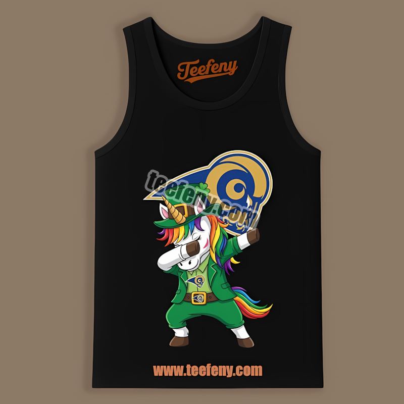 Los Angeles Rams St Patricks Day Vs Dabbing Unicorn Regular Tanktop Los Angeles Rams St Patricks Day Vs Dabbing Unicorn Regular Tanktop