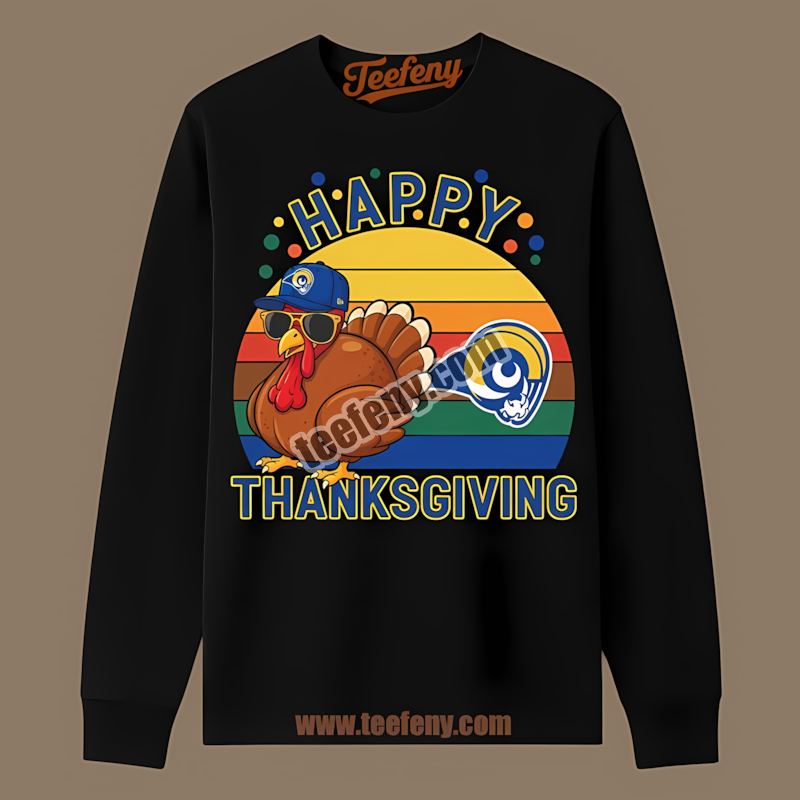 Los Angeles Rams Thanksgiving Turkey Retro Long Sleeve Los Angeles Rams Thanksgiving Turkey Retro Long Sleeve