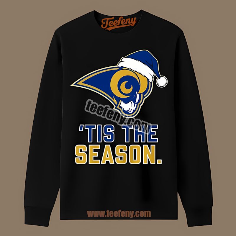 Los Angeles Rams Tis The Season Christmas Cotton Long Sleeve Los Angeles Rams Tis The Season Christmas Cotton Long Sleeve