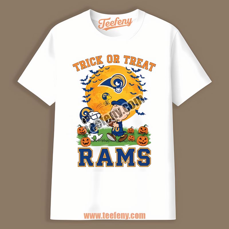 Los Angeles Rams Vintage Trick Or Treat Charlie Brown Snoopy Halloween Shirt