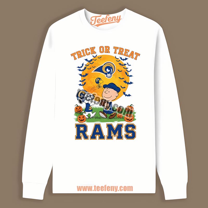 Los Angeles Rams Vintage Trick Or Treat Charlie Brown Snoopy Halloween Long Sleeve Los Angeles Rams Vintage Trick Or Treat Charlie Brown Snoopy Halloween Long Sleeve