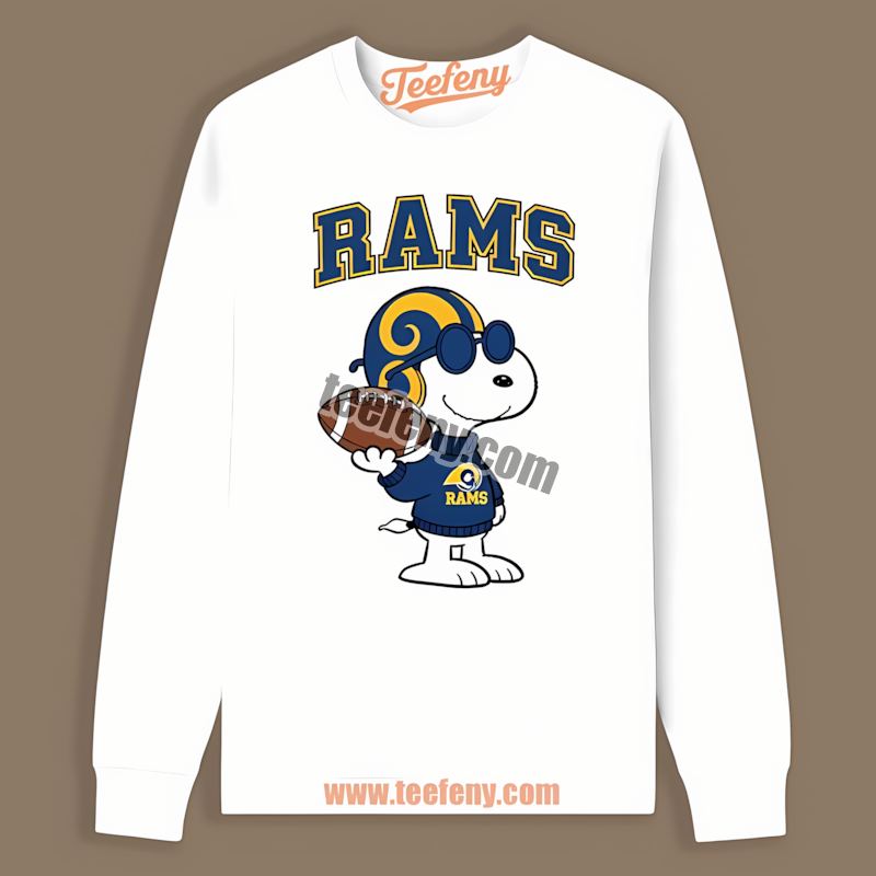 Los Angeles Rams Vs Cool Snoopy Graphic Long Sleeve Los Angeles Rams Vs Cool Snoopy Graphic Long Sleeve