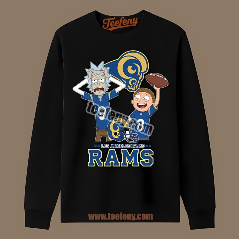 Los Angeles Rams Vs Rick And Morty Graphic Long Sleeve Los Angeles Rams Vs Rick And Morty Graphic Long Sleeve