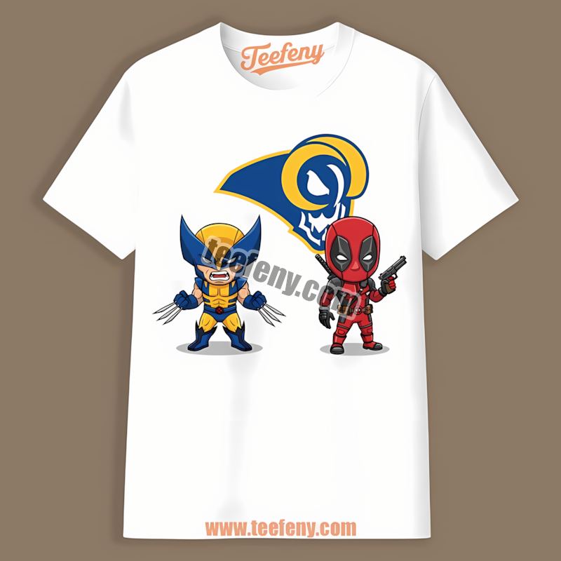 Los Angeles Rams Wolverine Deadpool Superhero Regular Shirt