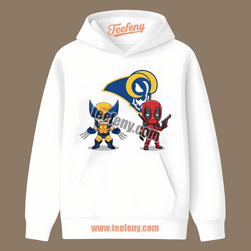 Los Angeles Rams Wolverine Deadpool Superhero Regular Hoodie Los Angeles Rams Wolverine Deadpool Superhero Regular Hoodie