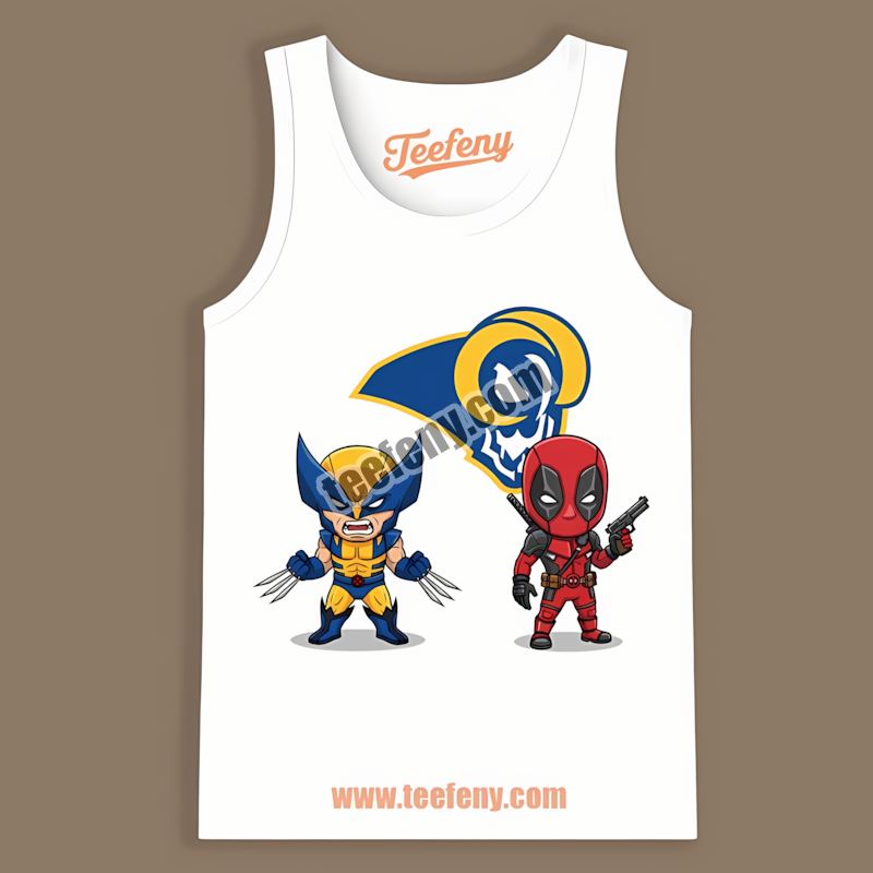 Los Angeles Rams Wolverine Deadpool Superhero Regular Tanktop Los Angeles Rams Wolverine Deadpool Superhero Regular Tanktop