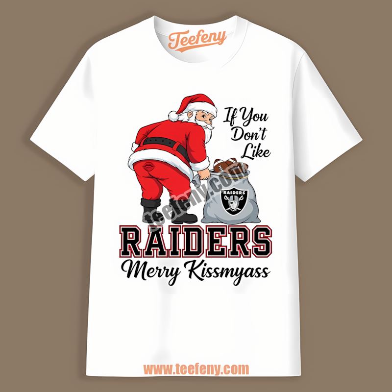 Merry Kissmyass Santa Funny Las Vegas Raiders Adults Shirt