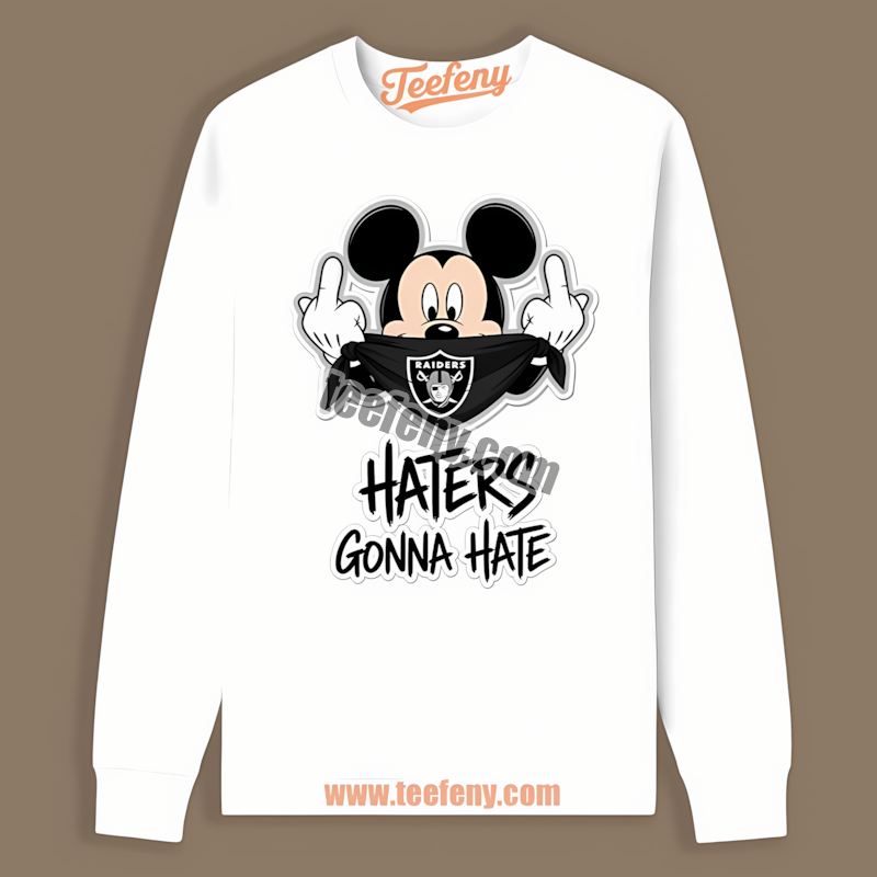 Mickey Haters Gonna Hate Las Vegas Raiders Retro Long Sleeve Mickey Haters Gonna Hate Las Vegas Raiders Retro Long Sleeve