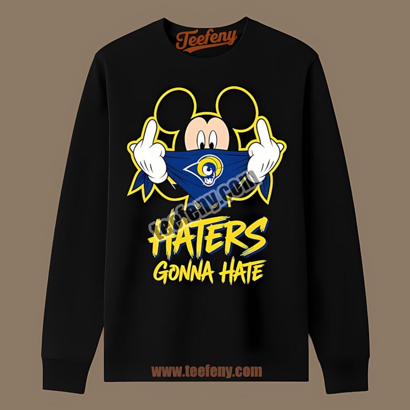 Mickey Haters Gonna Hate Los Angeles Rams Long Sleeve Mickey Haters Gonna Hate Los Angeles Rams Long Sleeve