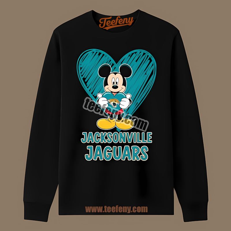 Mickey Heart Jacksonville Jaguars Vintage Long Sleeve Mickey Heart Jacksonville Jaguars Vintage Long Sleeve