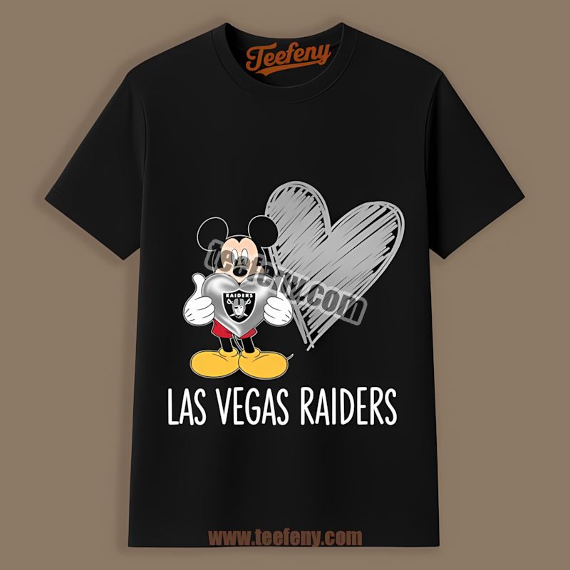 Mickey Heart Las Vegas Raiders Vintage Shirt