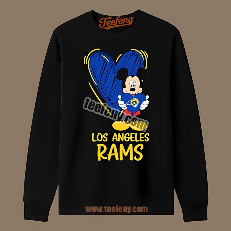 Mickey Heart Los Angeles Rams Adults Long Sleeve Mickey Heart Los Angeles Rams Adults Long Sleeve