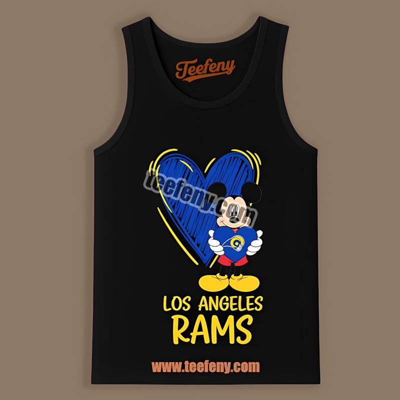 Mickey Heart Los Angeles Rams Adults Tanktop Mickey Heart Los Angeles Rams Adults Tanktop