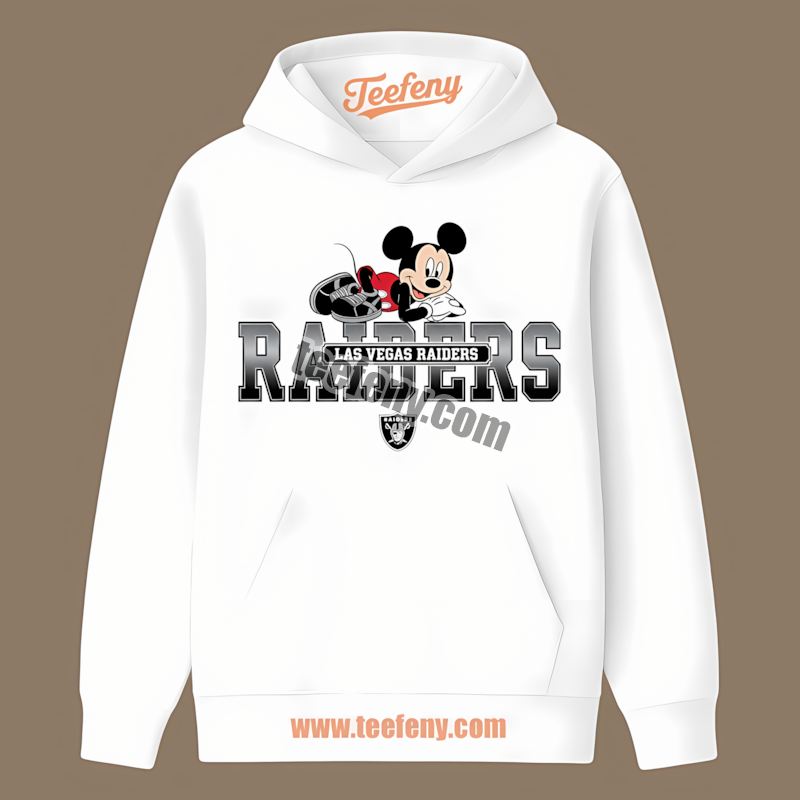 Mickey Mouse Relaxed Style Las Vegas Raiders Color Hoodie Mickey Mouse Relaxed Style Las Vegas Raiders Color Hoodie