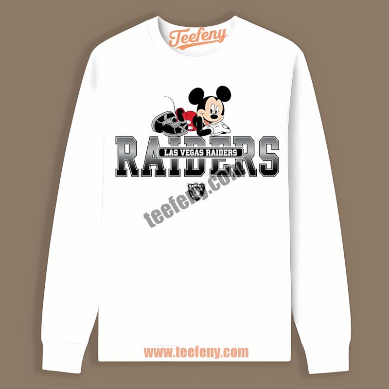 Mickey Mouse Relaxed Style Las Vegas Raiders Color Long Sleeve Mickey Mouse Relaxed Style Las Vegas Raiders Color Long Sleeve
