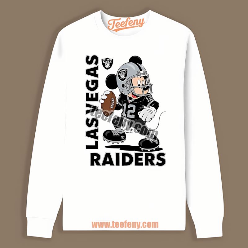 Mickey Quarterback Football Las Vegas Raiders Color Long Sleeve Mickey Quarterback Football Las Vegas Raiders Color Long Sleeve