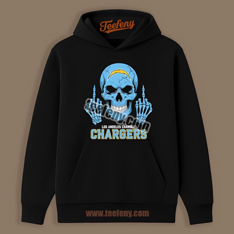 Middle Finger Skull Los Angeles Chargers Humor Graphic Hoodie Middle Finger Skull Los Angeles Chargers Humor Graphic Hoodie