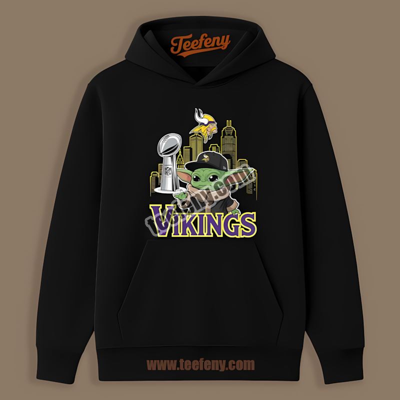 Minnesota Vikings Baby Yoda Super Bowl Cup Fan Vintage Hoodie Minnesota Vikings Baby Yoda Super Bowl Cup Fan Vintage Hoodie