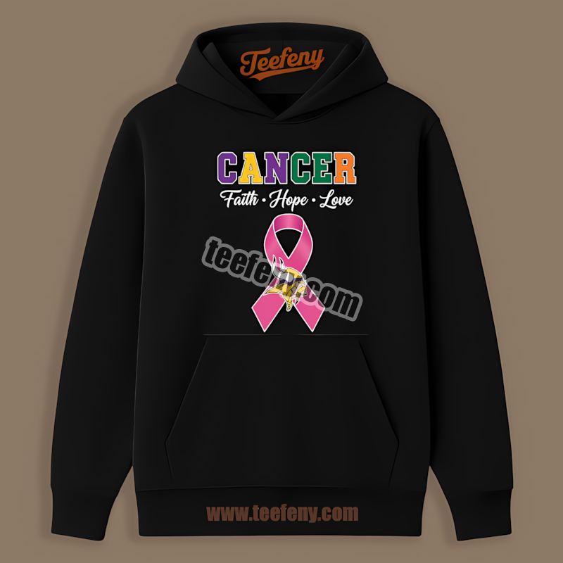 Minnesota Vikings Cancer Awareness Faith Hope Love Classic Hoodie Minnesota Vikings Cancer Awareness Faith Hope Love Classic Hoodie