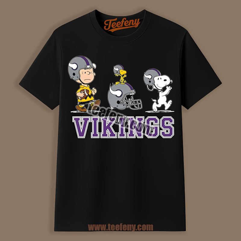 Minnesota Vikings Champions Snoopy Celebration Cartoon Unisex Shirt