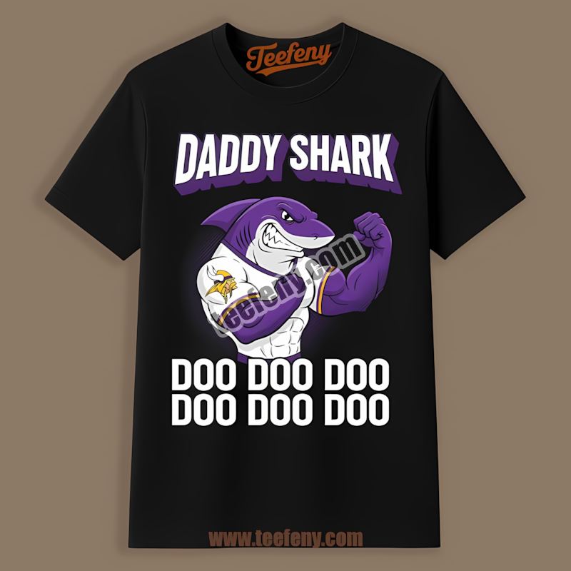 Minnesota Vikings Daddy Shark Family Regular Shirt
