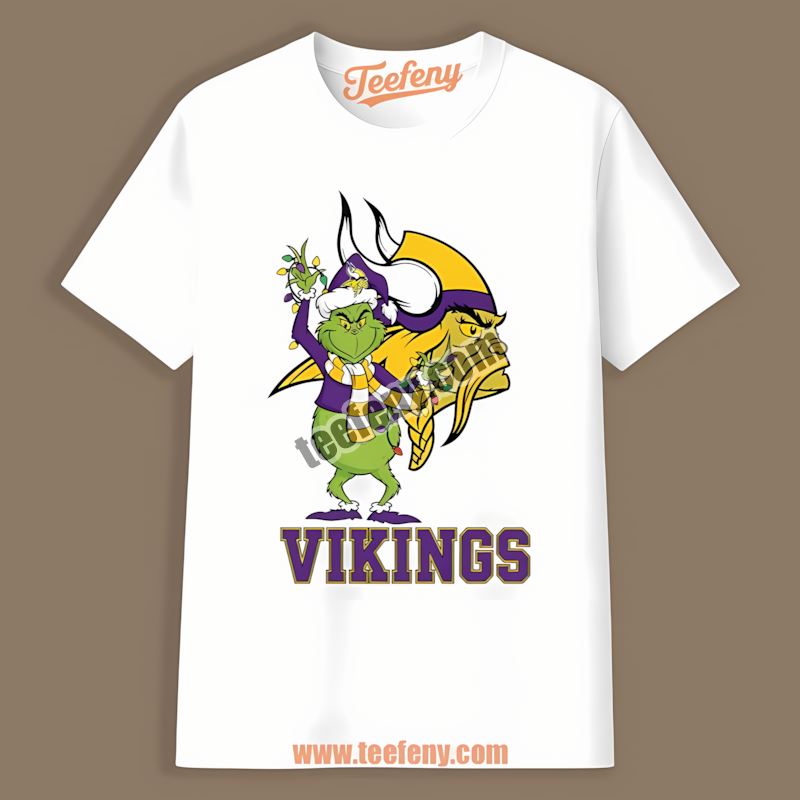 Minnesota Vikings Grinch Christmas Holiday Vintage Shirt