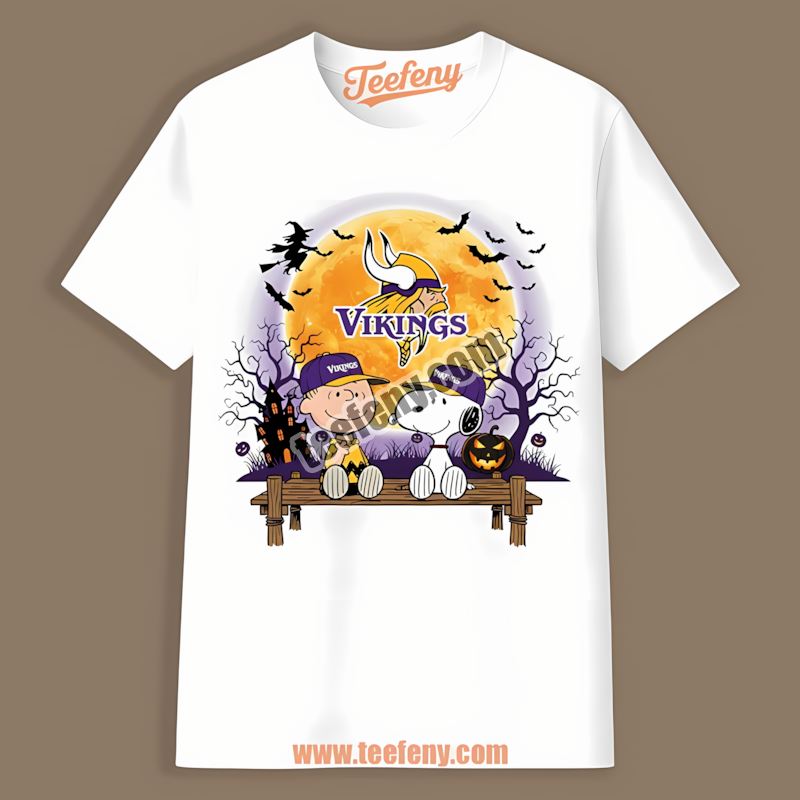 Minnesota Vikings Halloween Charlie Brown Snoopy Festive Color Shirt