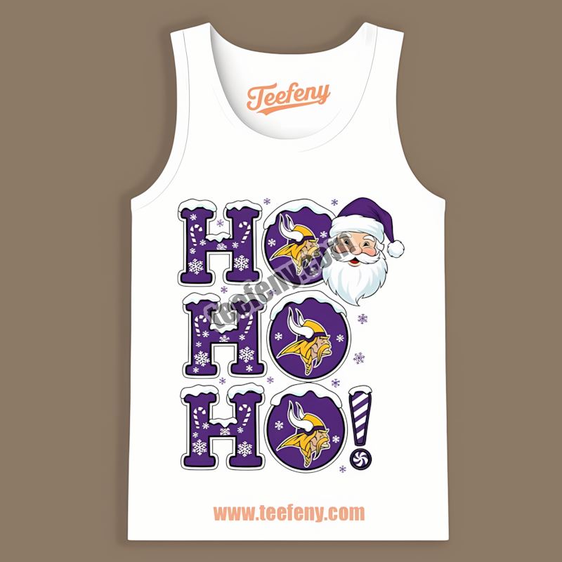 Minnesota Vikings Ho Ho Ho Santa Cheer Christmas Cotton Tanktop Minnesota Vikings Ho Ho Ho Santa Cheer Christmas Cotton Tanktop