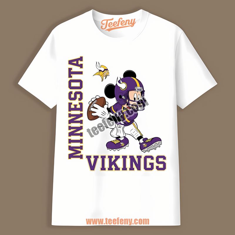 Minnesota Vikings Mickey Quarterback Football Adults Shirt
