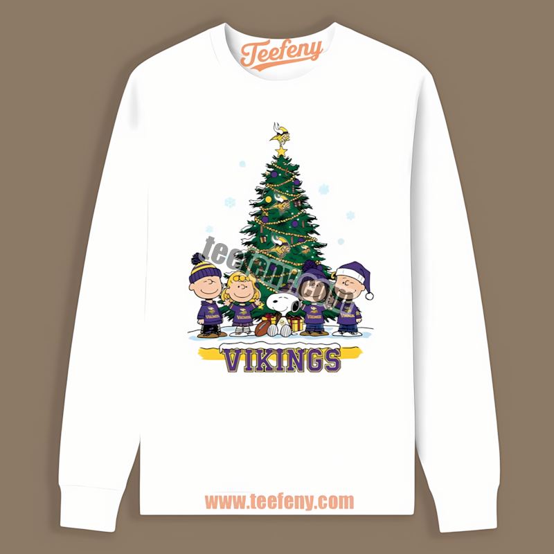 Minnesota Vikings Peanuts Christmas Holiday Adults Long Sleeve Minnesota Vikings Peanuts Christmas Holiday Adults Long Sleeve