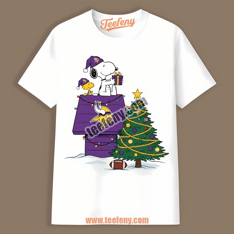 Minnesota Vikings Snoopy Woodstock Christmas Holiday Regular Shirt