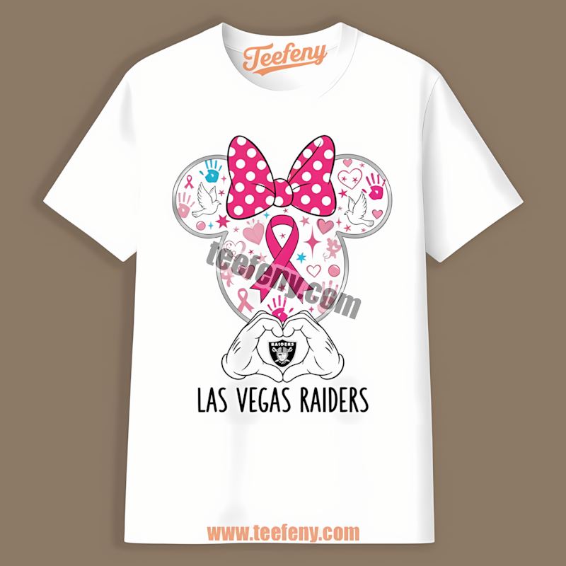 Minnie Mouse Breast Cancer Awareness Las Vegas Raiders Adults Shirt