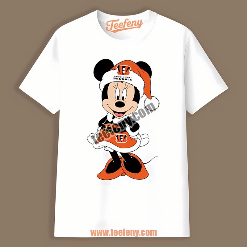 Minnie Mouse Cincinnati Bengals Christmas Graphic Shirt